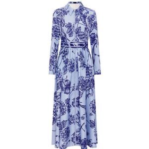 Leo Lin Renee Pleated Floral-Print Midi Dress
